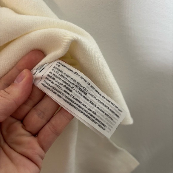 Abercrombie & Fitch Soft A&F V-Neck Sweater Women Small Ivory Oversized - Picture 7 of 9